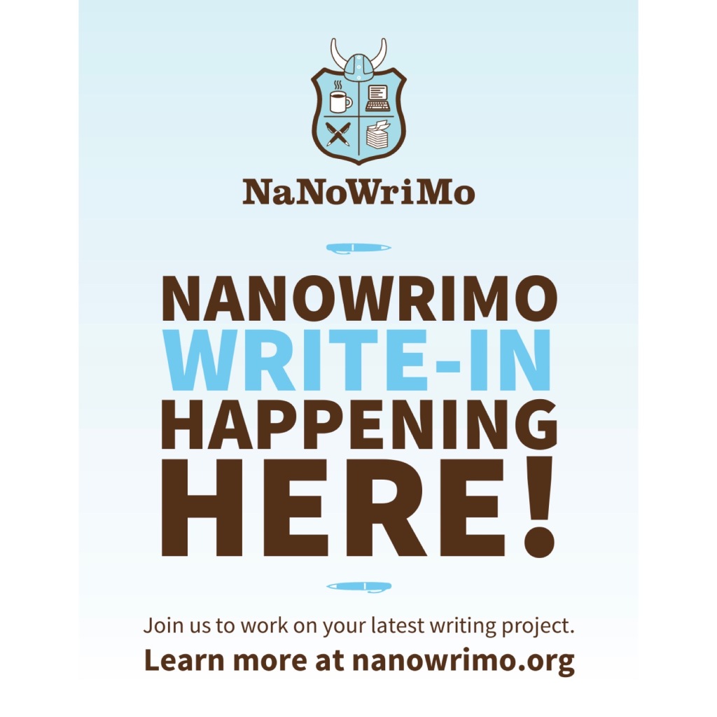 Image courtesy of NaNoWriMo. Write In happening here.
